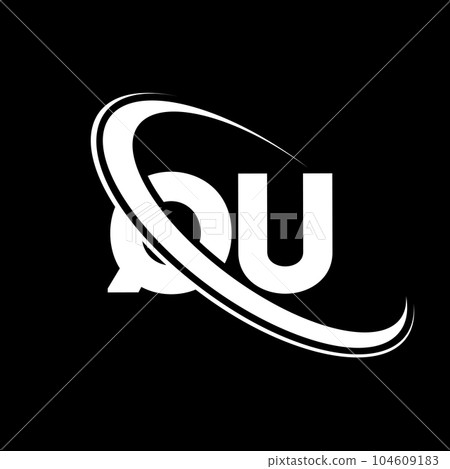 QU logo. Q U design. White QU letter. QU/Q U letter logo design. Initial letter QU linked circle uppercase monogram logo. 104609183