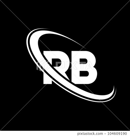 RB logo. R B design. White RB letter. RB/R B letter logo design. Initial letter RB linked circle uppercase monogram logo. 104609190