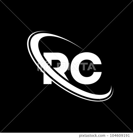 RC logo. R C design. White RC letter. RC/R C letter logo design. Initial letter RC linked circle uppercase monogram logo. 104609191