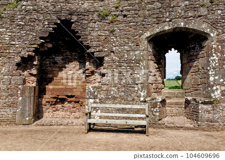 Interior of Raglan Castle - Raglan, Monmouthshire, South Wales 104609696