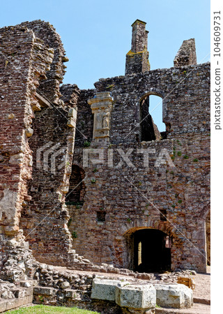 Raglan Castle in Summer, Raglan, Monmouthshire, South Wales, UK 104609731