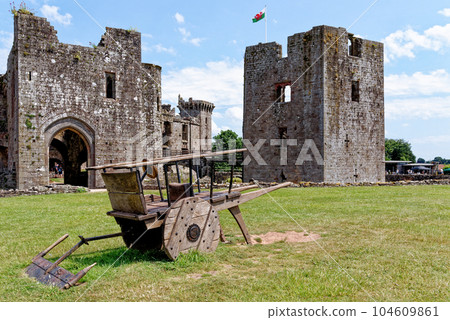 Raglan Castle in Summer, Raglan, Monmouthshire, South Wales, UK 104609861