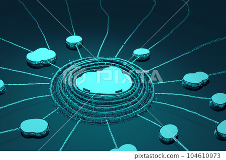 Digital transformation conceptual for next generation technology era. 3D illustration, concept image. Embossed mesh representing internet connections in cloud computing. Background. Technology. Digital transformation conceptual for next generation technology era. 3D illustration, concept image. Embossed mesh representing internet connections in cloud computing. Background. Technology. 104610973