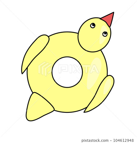 Duck inflatable ring for swimming pool or beach, vector Duck inflatable ring for swimming pool or beach, vector 104612948