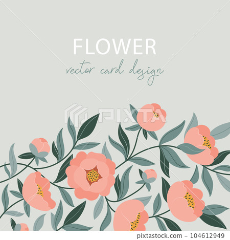 Stylish vector floral card. Wedding invitation or brochure template with place for text. Stylish vector floral card. Wedding invitation or brochure template with place for text. 104612949