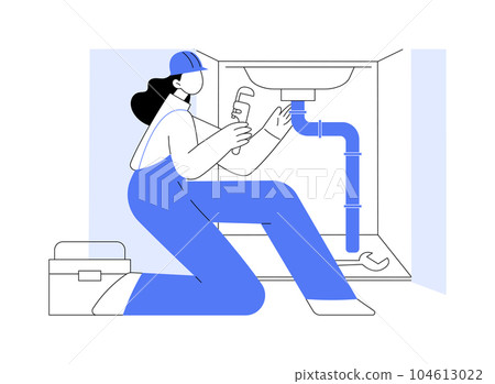 Plumber service abstract concept vector illustration. 104613022