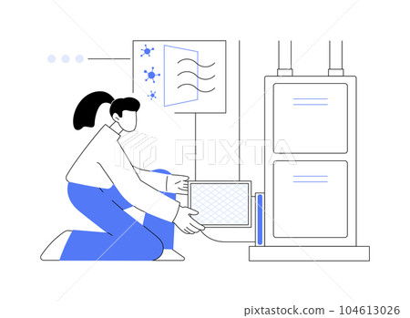 Air filtration abstract concept vector illustration. Air filtration abstract concept vector illustration. 104613026
