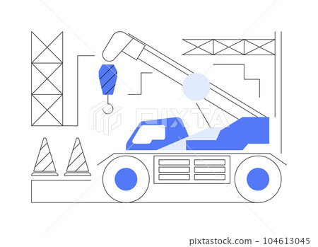 Mobile crane abstract concept vector illustration. Mobile crane abstract concept vector illustration. 104613045
