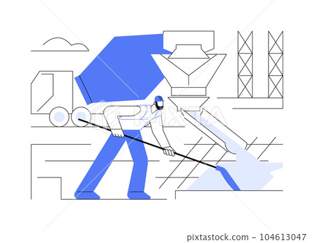 Pouring concrete abstract concept vector illustration. Pouring concrete abstract concept vector illustration. 104613047