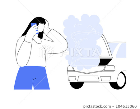 Overheated engine abstract concept vector illustration. Overheated engine abstract concept vector illustration. 104613060