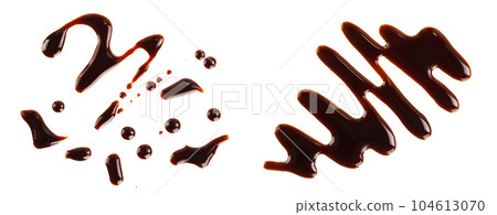 Balsamic vinegar isolated on white background. Top view. Flat lay Balsamic vinegar isolated on white background. Top view. Flat lay 104613070