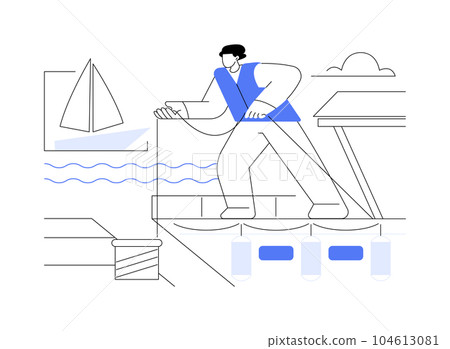 Leaving a berth abstract concept vector illustration. Leaving a berth abstract concept vector illustration. 104613081
