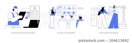 Construction management abstract concept vector illustrations. 104613692