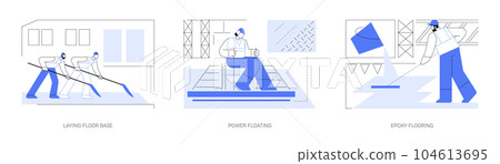 Commercial prorerty flooring abstract concept vector illustrations. 104613695