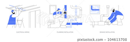 House utility infrastructure abstract concept vector illustrations. House utility infrastructure abstract concept vector illustrations. 104613708