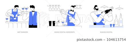 Bartender work abstract concept vector illustrations. 104613754