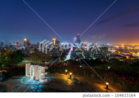 Night view from Shoushan Lovers Observatory, Kaohsiung, Taiwan Night view from Shoushan Lovers Observatory, Kaohsiung, Taiwan 104615164