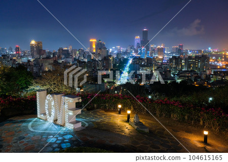 Night view from Shoushan Lovers Observatory, Kaohsiung, Taiwan Night view from Shoushan Lovers Observatory, Kaohsiung, Taiwan 104615165
