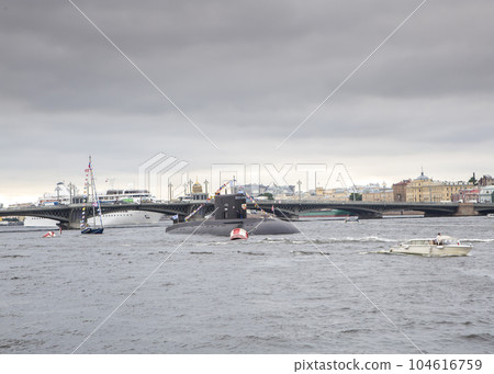 Russian nuclear powered submarine and army ship Russian nuclear powered submarine and army ship 104616759