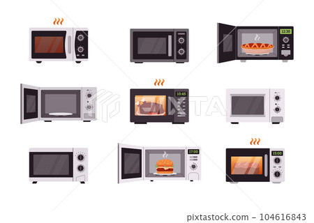 Set of various microwave ovens flat style, vector illustration Set of various microwave ovens flat style, vector illustration 104616843