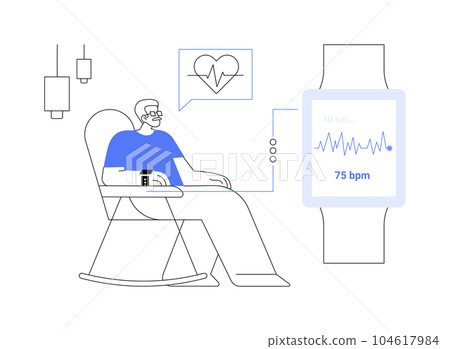 Smartwatch ECG Tracking Feature abstract concept vector illustration. 104617984