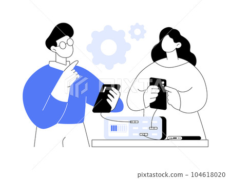 Multiport wall charger abstract concept vector illustration. Multiport wall charger abstract concept vector illustration. 104618020