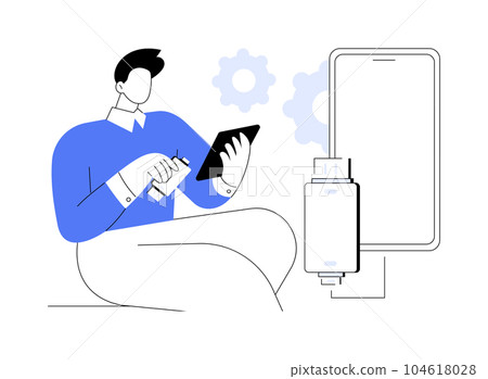 USB OTG flash drive abstract concept vector illustration. 104618028