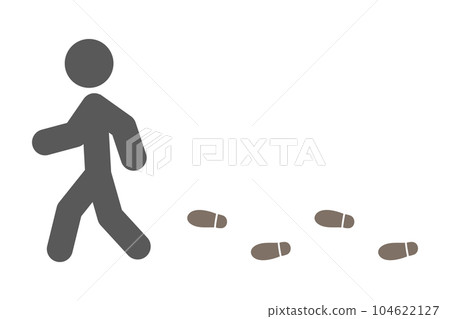 行走的人和腳印 104622127