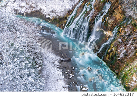 Winter white beard waterfall Winter white beard waterfall 104622317