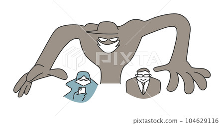 接近可疑人設置插畫素材 104629116