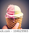 Hand holding delicious ice cream 104629965