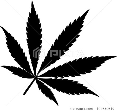 Black Silhouettes of Cannabis Marijuana Leaf Black Silhouettes of Cannabis Marijuana Leaf 104630619