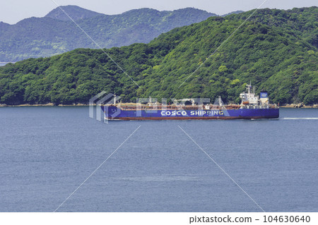 Tanker navigating the Seto Inland Sea Kurashiki City, Okayama Prefecture Tanker navigating the Seto Inland Sea Kurashiki City, Okayama Prefecture 104630640