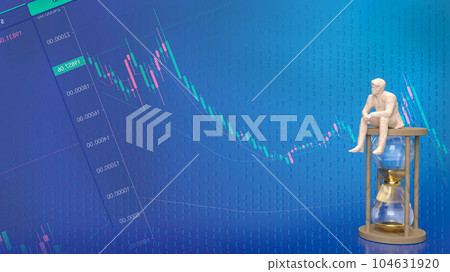 The man and sand clock for business concept 3d rendering The man and sand clock for business concept 3d rendering 104631920