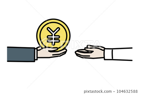 上交工資、獎勵、金錢的插圖 上交工資、獎勵、金錢的插圖 104632588