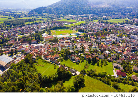 Aerial view of Vrhnika, Slovenia 104633116