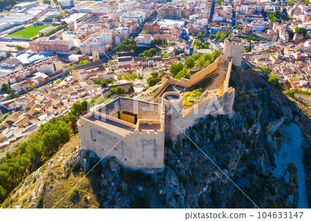 View of Castalla cityscape and ancient castle View of Castalla cityscape and ancient castle 104633147