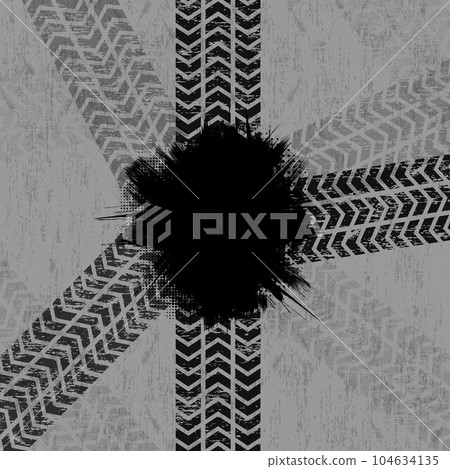 Grunge abstract tire track background 104634135