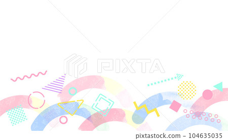 商業水彩風格彩色框架插畫背景 104635035