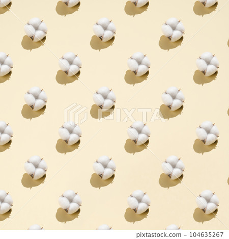 Cotton pattern on a light beige background. Cotton pattern on a light beige background. 104635267