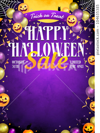 Halloween/Halloween sale A4 vertical (poster/flyer) template illustration 104635385