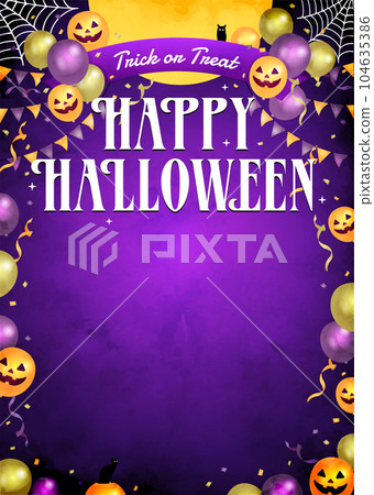 Halloween / Halloween A4 vertical (poster / flyer) template illustration 104635386