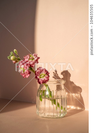 Beautiful abstract background with flowers and vases. 104635505