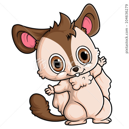 Cartoon funny little glider posing of illustration 104636279