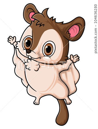 Cartoon funny little glider flying of illustration 104636280