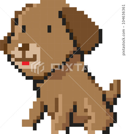 Christmas pixel art elements, 8 bit style graphic paint isolated with transparent background 104636361