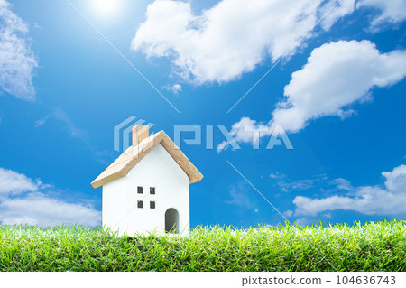 blue sky and house model blue sky and house model 104636743