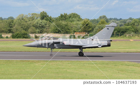 French Air Force Rafale fighter landing French Air Force Rafale fighter landing 104637193