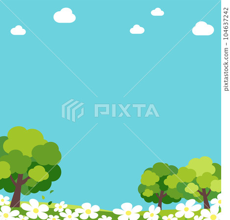 Background illustration _ tree _ flower garden 104637242