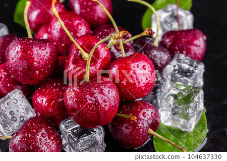 Fresh ripe cherries for background 104637330